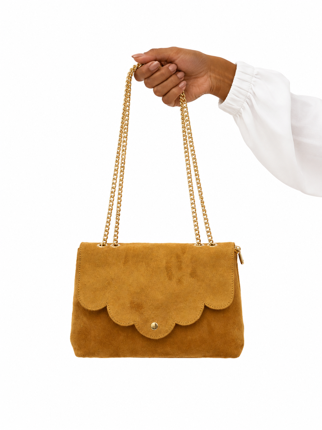 Sac porté travers pochette en cuir suèdine